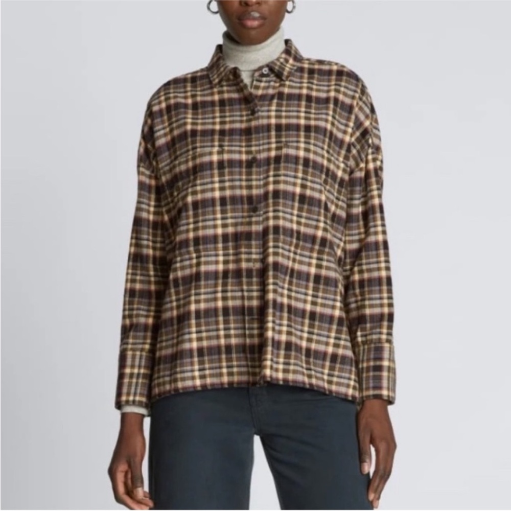 Everlane Flannel boxy shirt NWT smalll - Picture 1 of 6